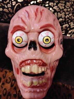 Halloween Eyeball Skull Mask - Pink Zombie Party Mask